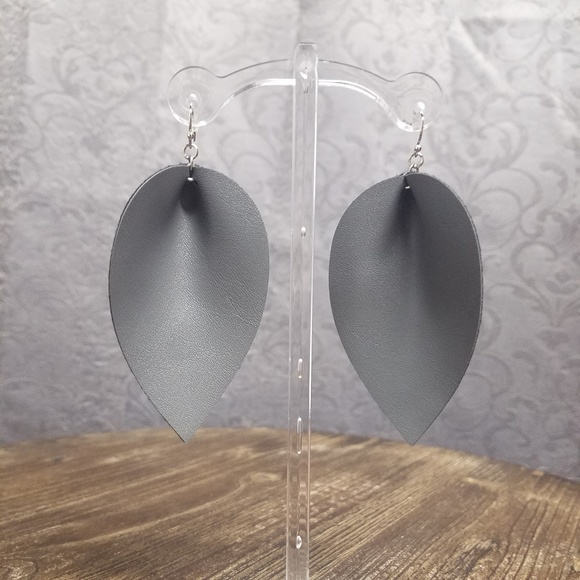 Large Leaf Earrings - Picture 2 of 2